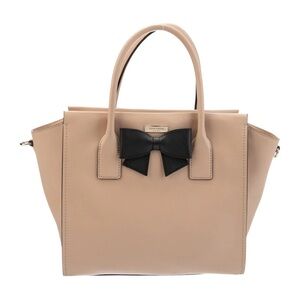 Kate Spade Tan Purse with Black Bow